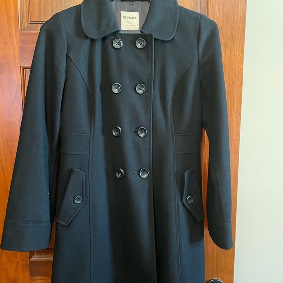Old Navy Sz Med Black Pea Coat. - Picture 8 of 17